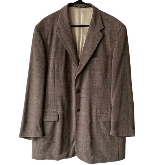 Mickey Spatz Gray Brown Prince of Wales Check Coat - Picture 1 of 11